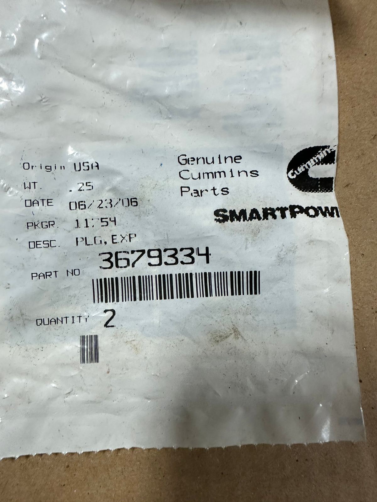 Cummins Plug Expansion 3679334 New OEM Part — North Georgia Trucks and ...