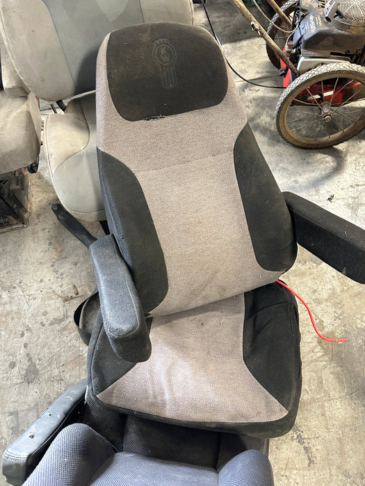 Kenworth black and grey cloth truck seat used part