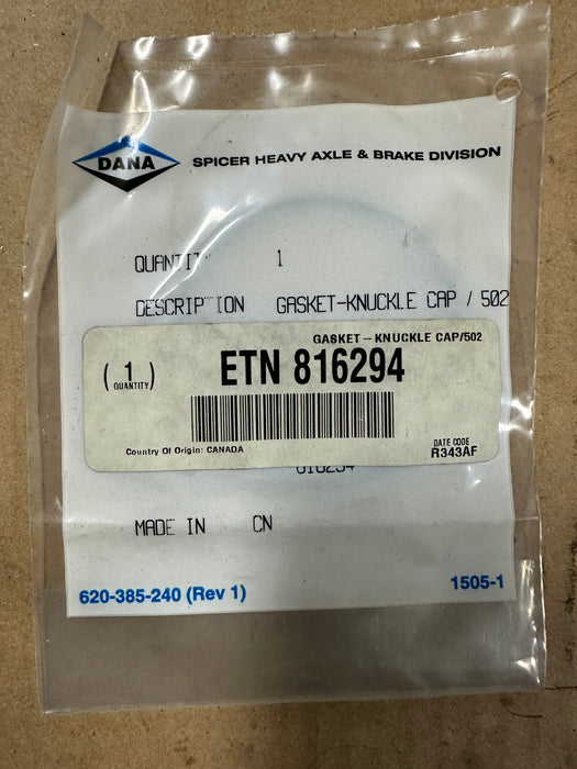 Spicer Eaton 816294 Gasket New Part